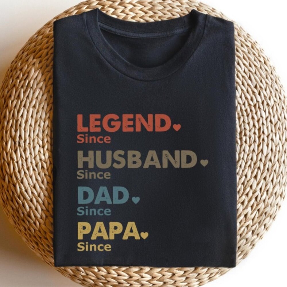 Legend Husband Dad Papa Custom Tshirt, Personalized Shirt